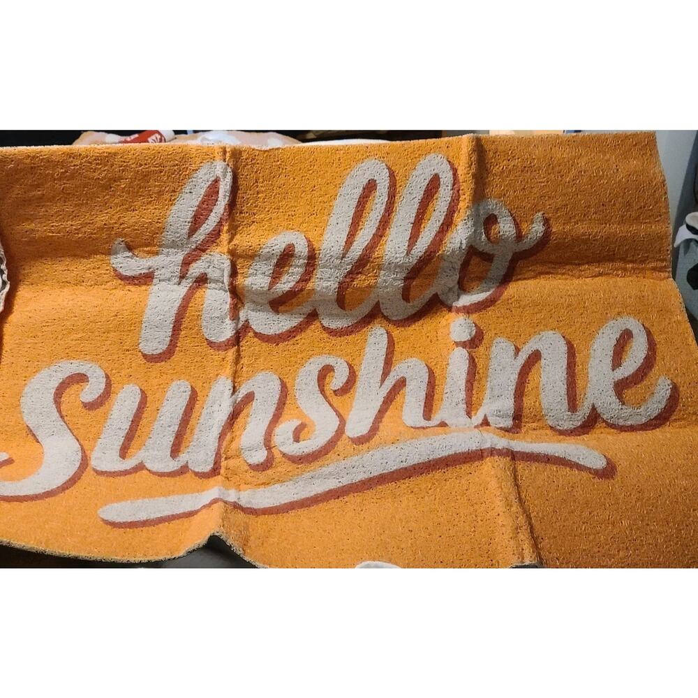 Floor Mats 2 Pcs Hello Sunshine Decorative Doormat Welcome Mat Orange Yellow Sun
